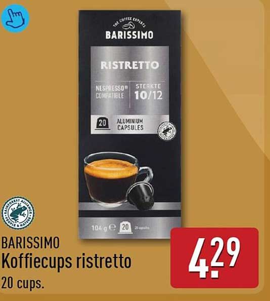 BARISSIMO Koffiecups ristretto 20 cups.