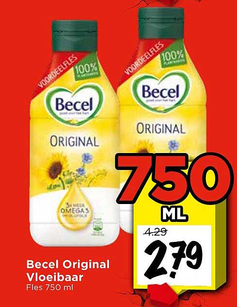 Becel Original Vloeibaar Fles 750 ml