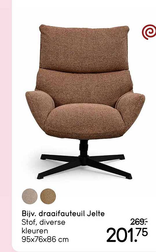 Bijv. draaifauteuil Jelte