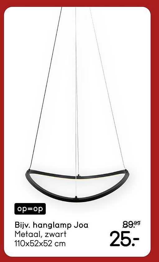 Bijv. hanglamp Joa Metaal, zwart 110x52x52 cm