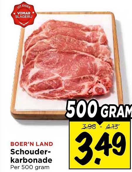 BOER'N LAND Schouderkarbonade Per 500 gram