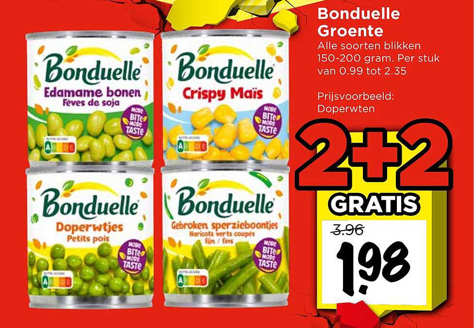 Bonduelle Groente 2+2 GRATIS