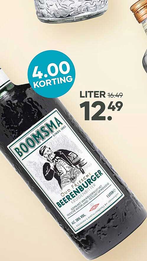 BOOMSMA Ouwe Friese Beerenburger kruidenbitter 1 liter