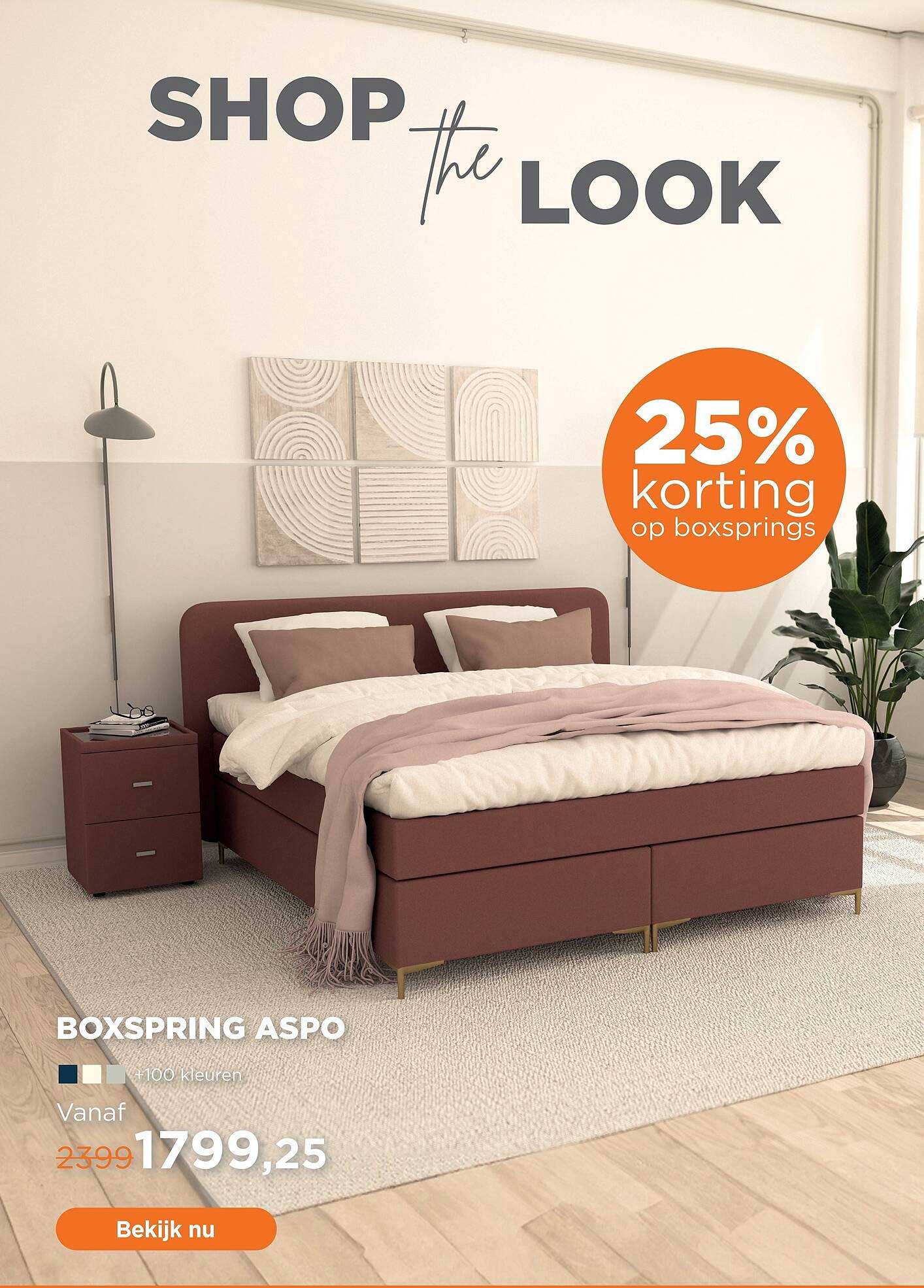 BOXSPRING ASPO 25% korting op boxsprings
