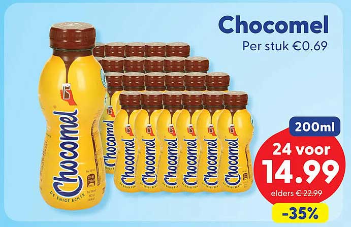 Chocomel 200ml 24 voor 14.99 -35%