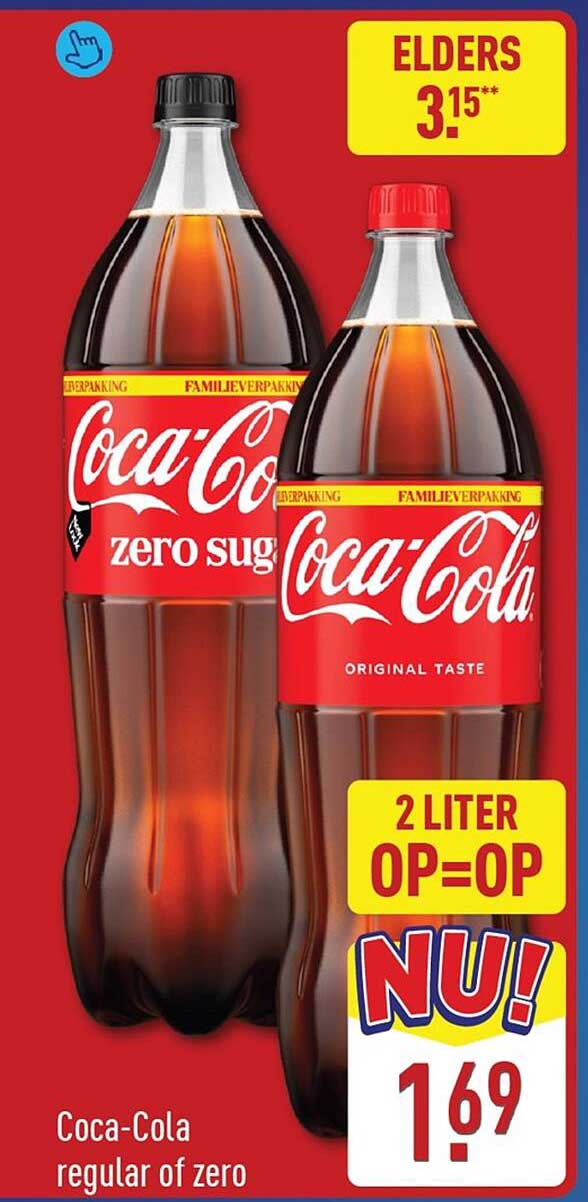 Coca-Cola regular of zero 2 liter op=op NU!