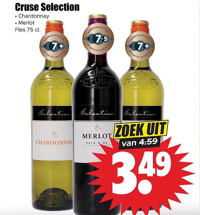 Cruse Selection Chardonnay Merlot Fles 75 cl. ZOEK UIT