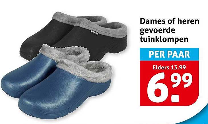Dames of heren gevoerde tuinklomp(en) PER PAAR