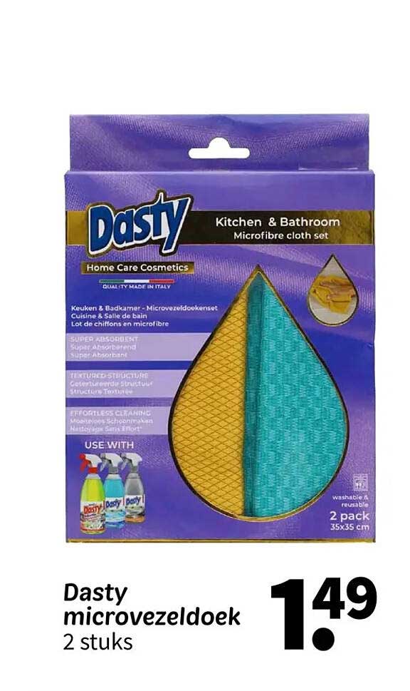 Dasty microvezeldoek 2 stuks