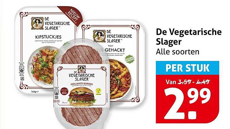 De Vegetarische Slager Alle soorten PER STUK