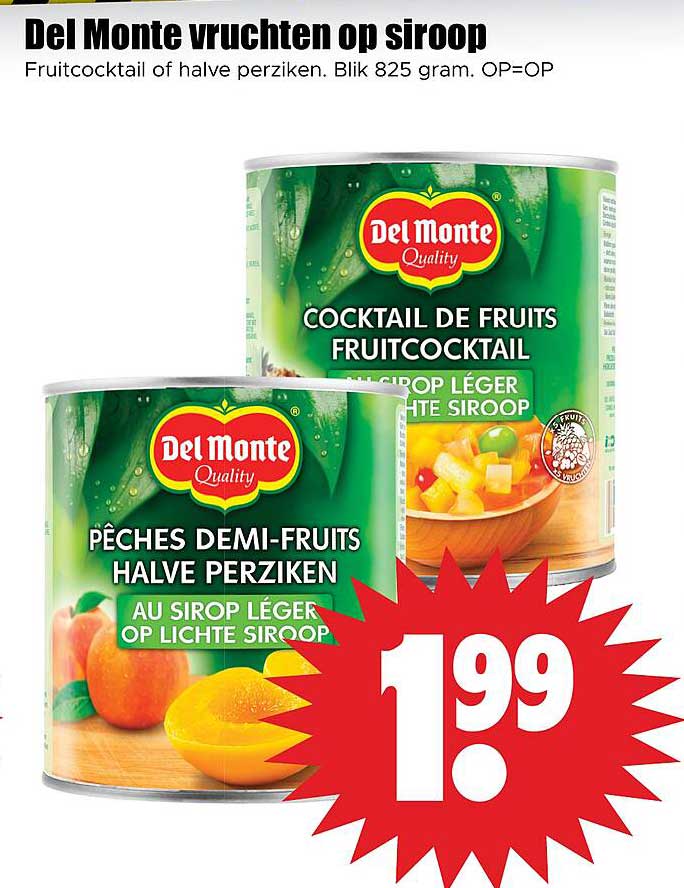 Del Monte vruchten op siroop