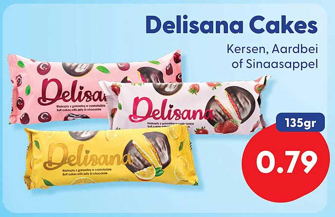 Delisana Cakes Kersen, Aardbei of Sinaasappel