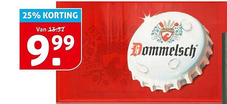 Dommelsch 25% korting