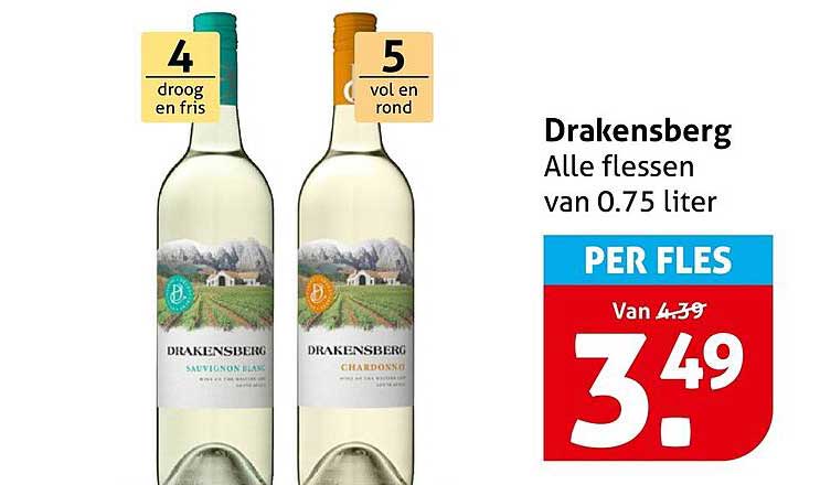 Drakensberg Alle flessen van 0.75 liter PER FLES