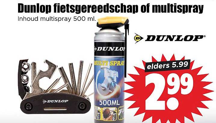 Dunlop fiets gereedschap of multispray