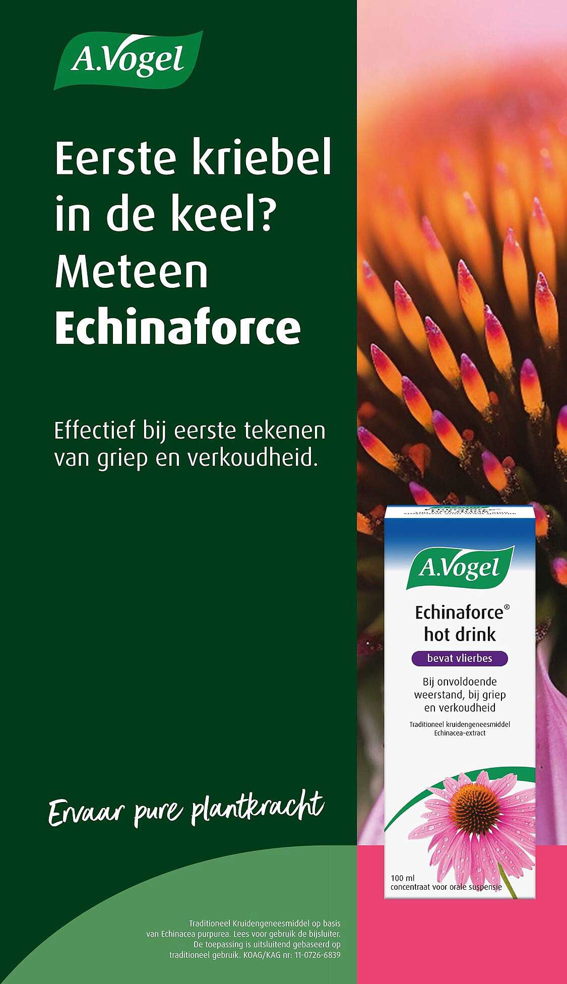 Eerste kriebel in de keel? Meteen Echinaforce