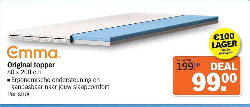 Emma Original topper 80 x 200 cm