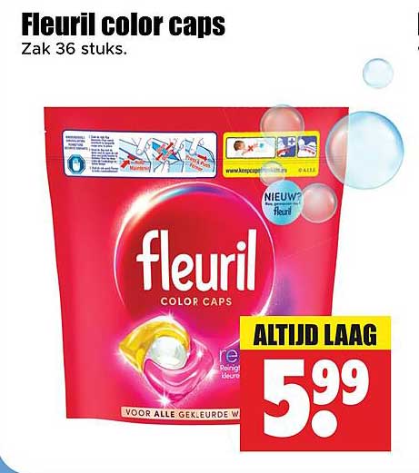 Fleuril Color caps Zak 36 stuks. ALTlJD LAAG