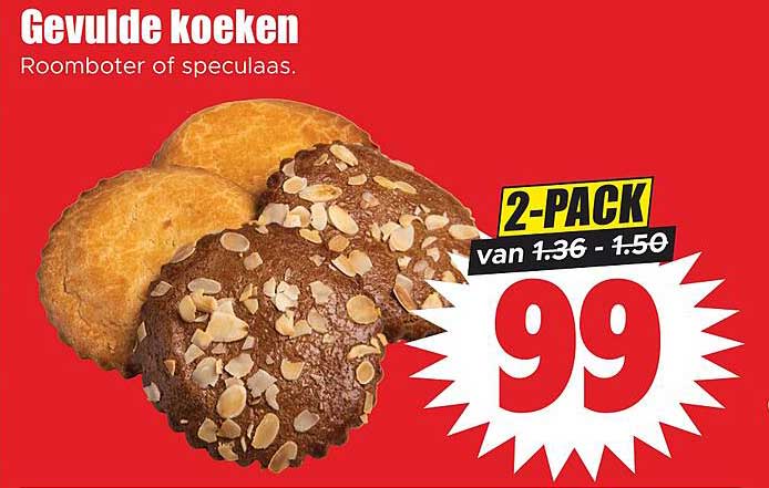 Gevulde koeken Roomboter of speculaas. 2-PACK