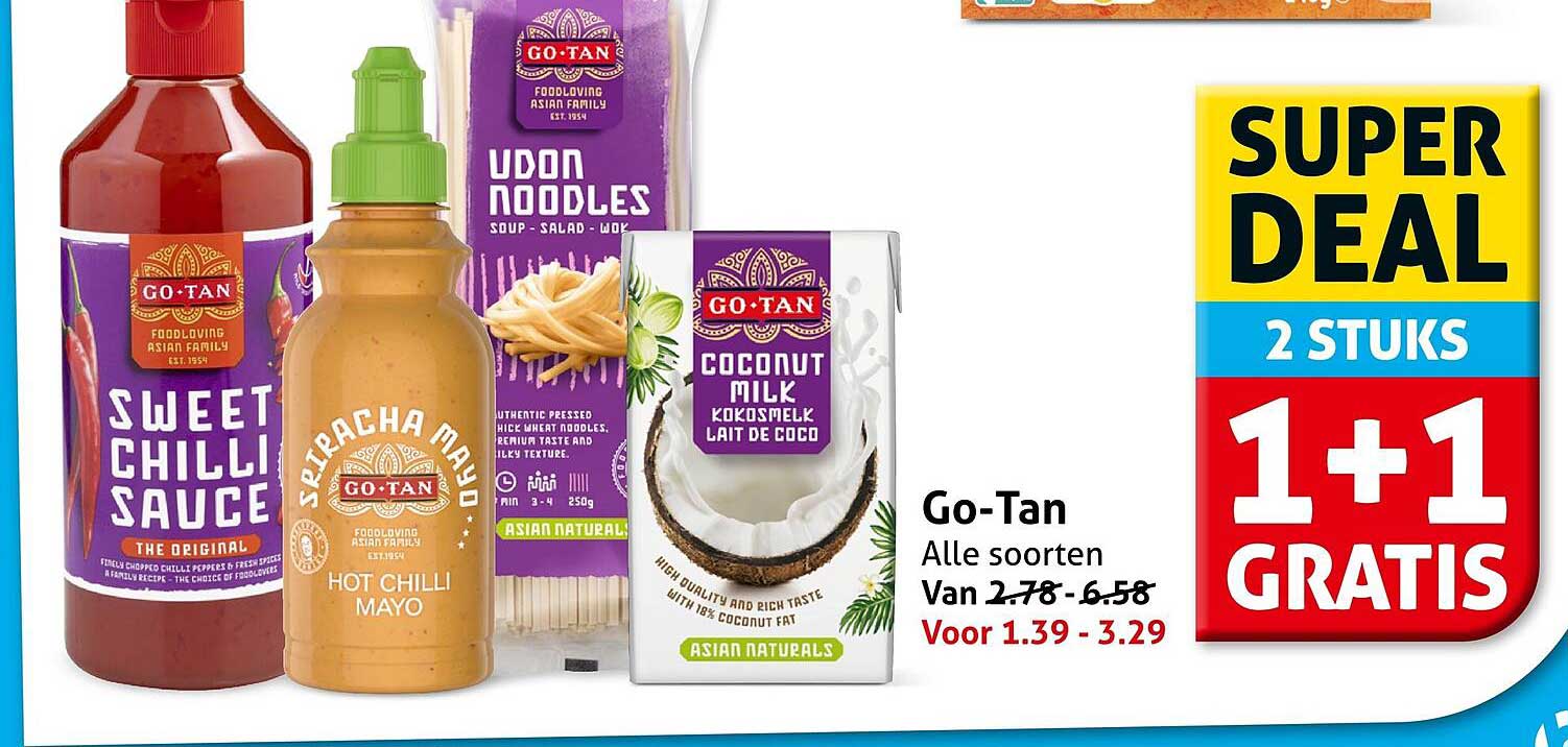 Go-Tan Alle soorten 1+1 gratis