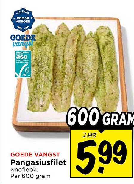 Goede Vangst Pangasiusfilet Knoflook. Per 600 gram