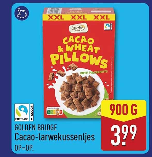 GOLDEN BRIDGE Cacao-tarwekussentjes OP=OP.