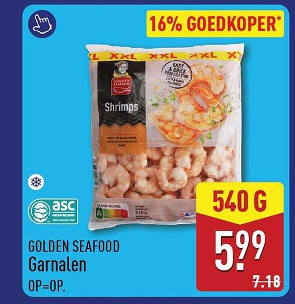 GOLDEN SEAFOOD Garnalen OP=OP. 16% GOEDKOPER*