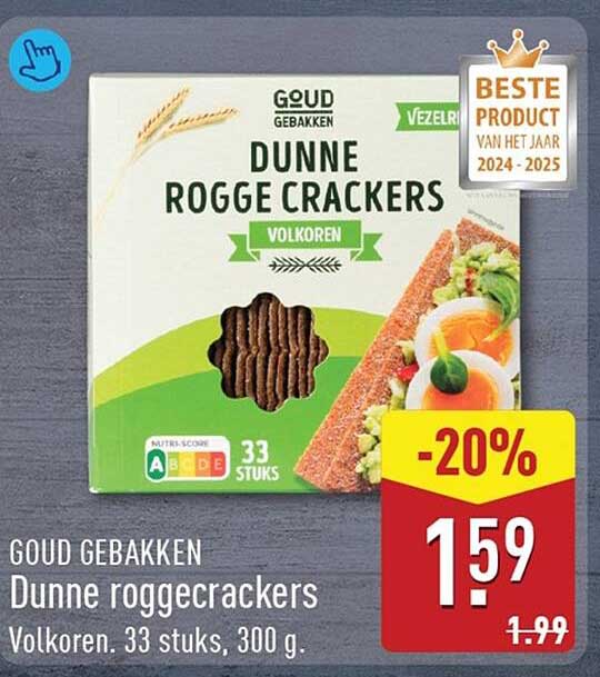 Goud Gebakken Dunne roggecrackers Volkoren