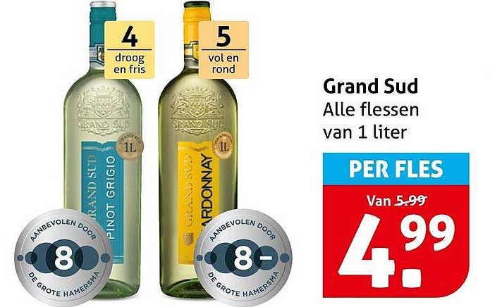 Grand Sud Alle flessen van 1 liter PER FLES