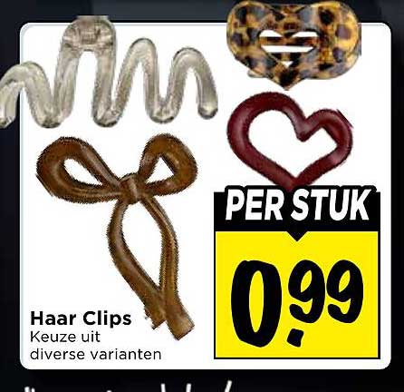 Haar Clips Keuze uit diverse varianten PER STUK