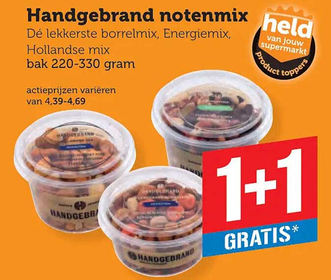 Handgebrand notenmix 1+1 gratis
