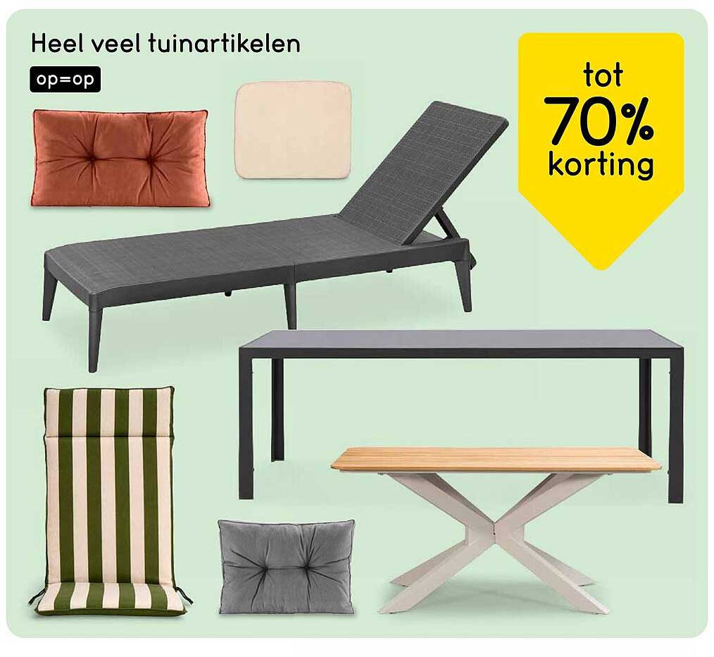 Heel veel tuinartikelen op=op