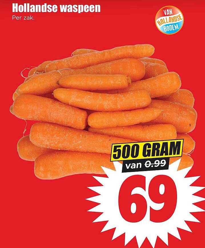 Hollandse waspeen 500 gram van Hollandse bodem