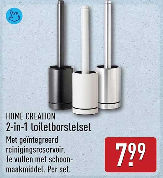 HOME CREATION 2-in-1 toiletborstelset