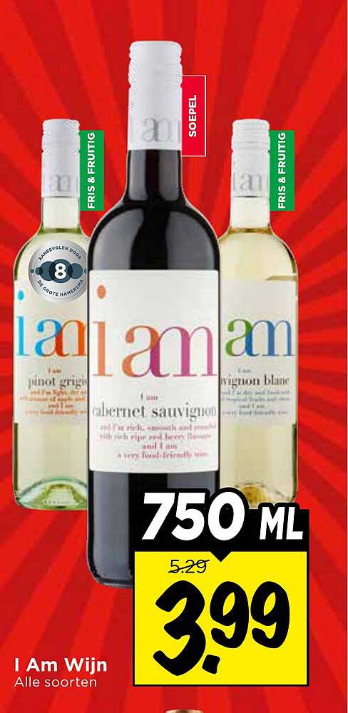 I Am Wijn Alle soorten 750 ML