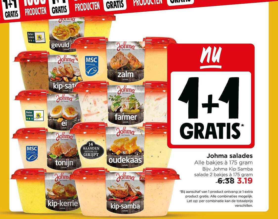 Johma salades 1+1 GRATIS