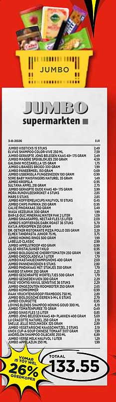 JUMBO VISSSTICKS 15 STUKS