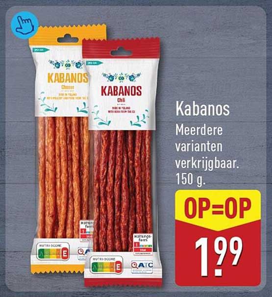 Kabanos Meerdere varianten verkrijgbaar. 150 g. OP=OP