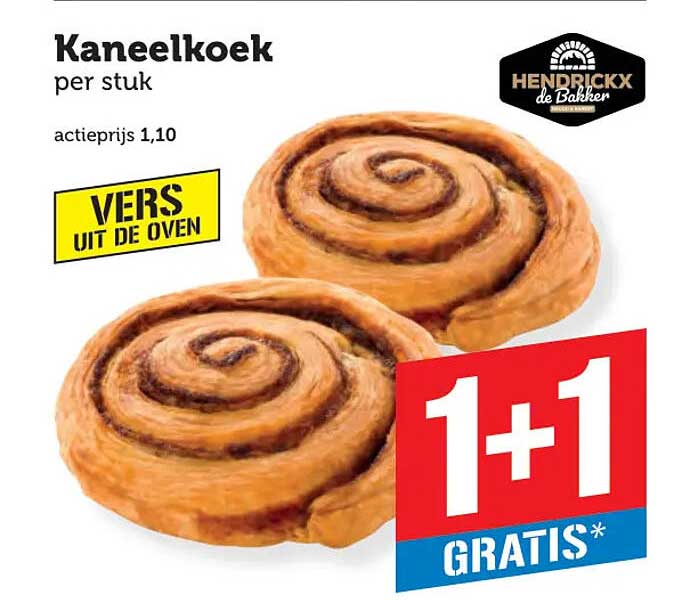 Kaneelkoek per stuk 1+1 gratis