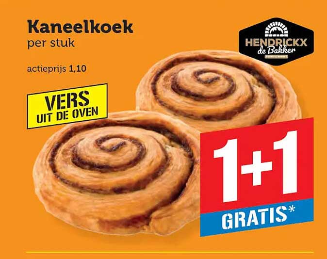 Kaneelkoek per stuk 1+1 gratis