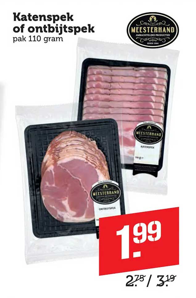 Katenspek of ontbijtspek pak 110 gram