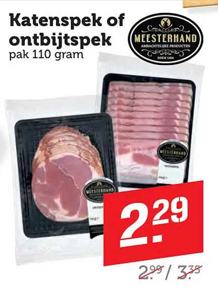 Katenspek of ontbijtspek pak 110 gram