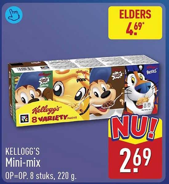 KELLOGG'S Mini-mix 8 stuks, 220 g.