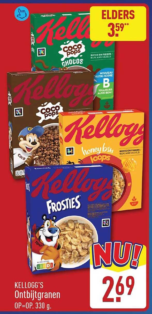 KELLOGG'S Ontbijtgranen OP=OP. 330 g.