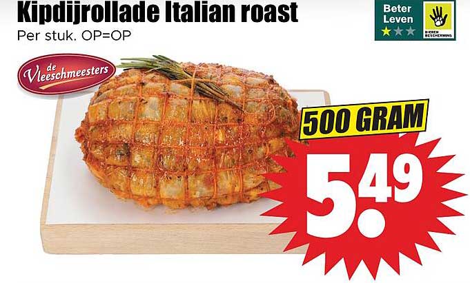 Kipdijrollade Italian roast