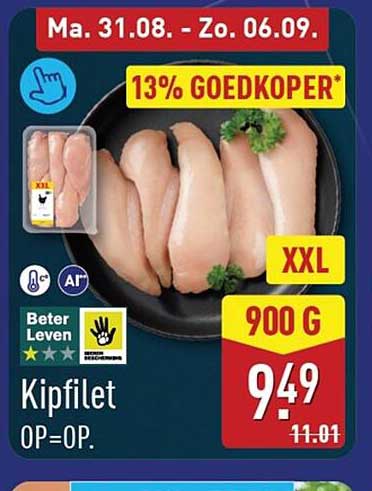 Kipfilet 13% GOEDKOPER* XXL 900 G
