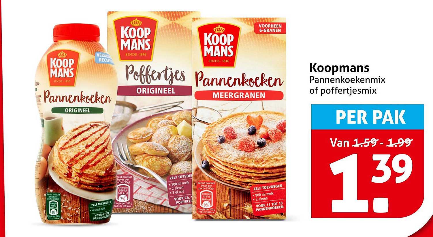 Koopmans Pannenkoekenmix of poffertjesmix