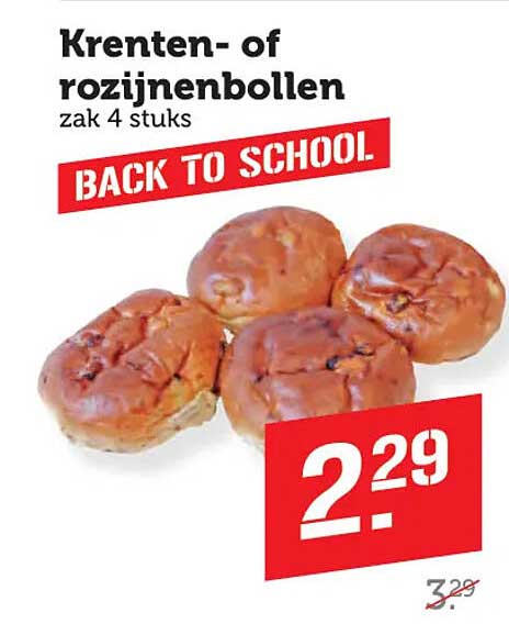 Krenten- of rozijnenbollen zak 4 stuks BACK TO SCHOOL