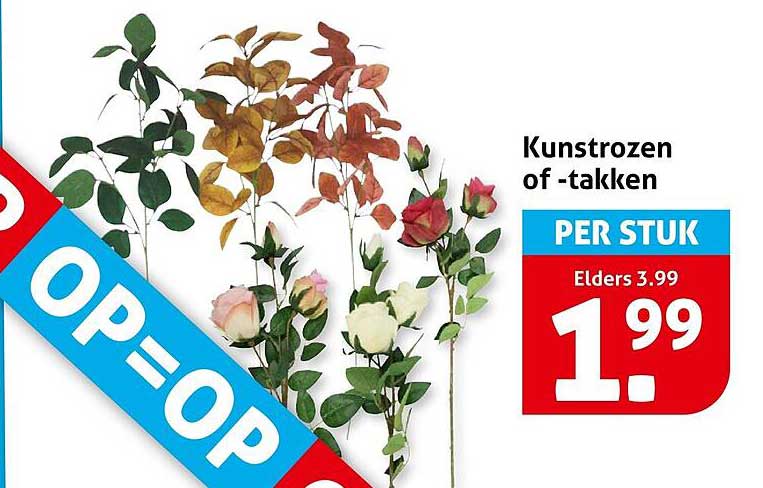 Kunstrozen of -takken PER STUK