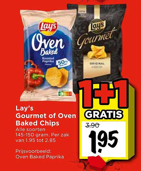 Lay's Gourmet of Oven Baked Chips 1+1 GRATIS